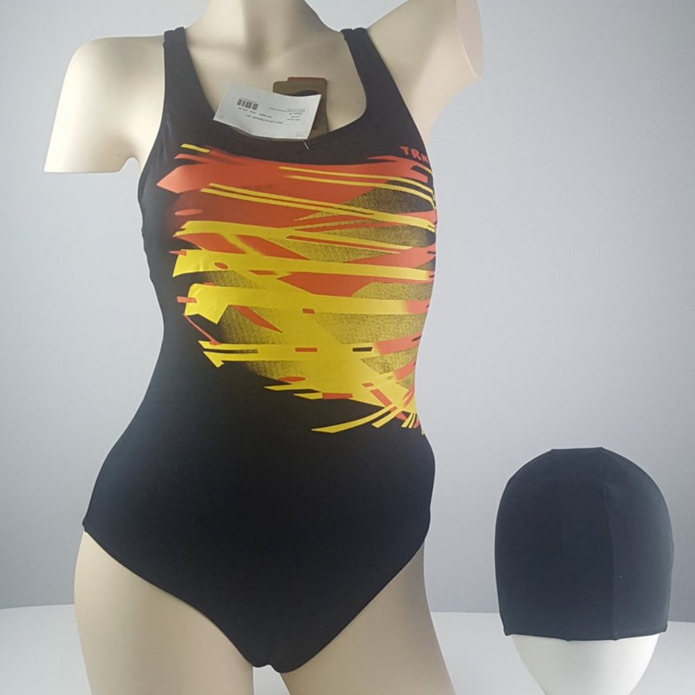 Trinys Women's Brazilian One Piece Swimsuit with Cap